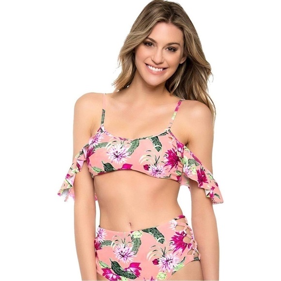 Tori Praver Floral Bikini Bottom Size Medium - Picture 4 of 4